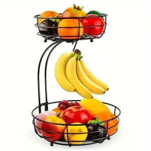 2-Tier Fruit Basket Bowl with Hanger